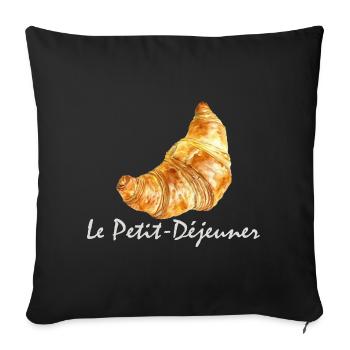 Croissant French Breakfast Design - Sofa pillowcase 17,3'' x 17,3'' (45 x 45 cm) - black - Front