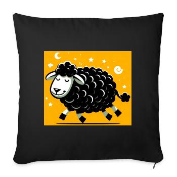 Mouton noir - Housse de coussin décorative 45 x 45 cm - noir - Devant