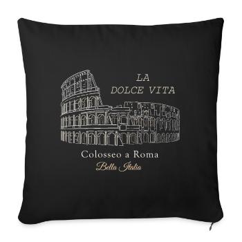 Colosseo Rome La Dolce Vita - Housse de coussin décorative 45 x 45 cm - noir - Devant