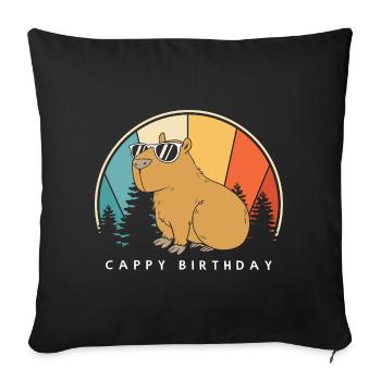 Bon anniversaire - Housse de coussin décorative 45 x 45 cm - noir - Devant