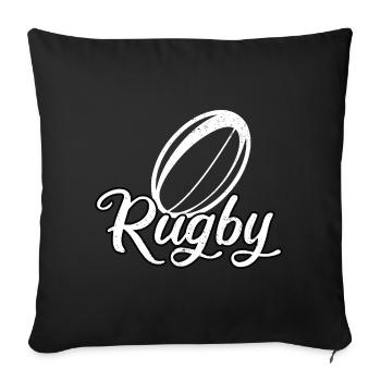 Rugby-Stadion-Unterstützer Rugbyspieler Geschenk Rugbysport - Sofakissenbezug 45 x 45 cm - Schwarz - Vorne