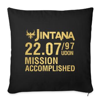 Jintana 22.07.97 Mission accomplie Udon Birthda - Housse de coussin décorative 45 x 45 cm - noir - Devant