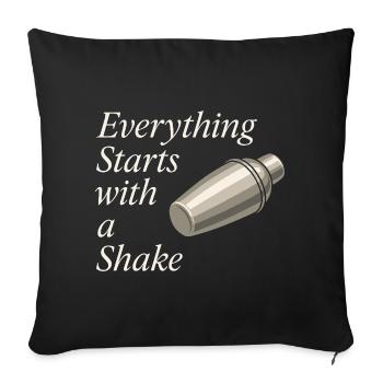 Shaker Stuck Beginner Mixologist - Sofa pillowcase 17,3'' x 17,3'' (45 x 45 cm) - black - Front