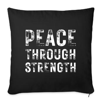 La paix par la force - Housse de coussin décorative 45 x 45 cm - noir - Devant