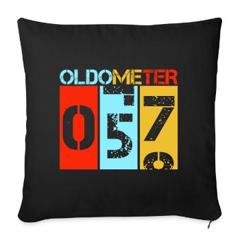 Oldometer 57 Retro 57e anniversaire cadeau Papa Père - Housse de coussin décorative 45 x 45 cm - noir - Devant
