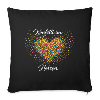Confettis de musique rock de carnaval dans le cœur - Housse de coussin décorative 45 x 45 cm - noir - Devant