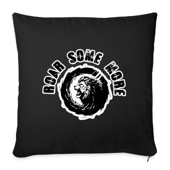 Lion Roar Some More Puissant - Housse de coussin décorative 45 x 45 cm - noir - Devant