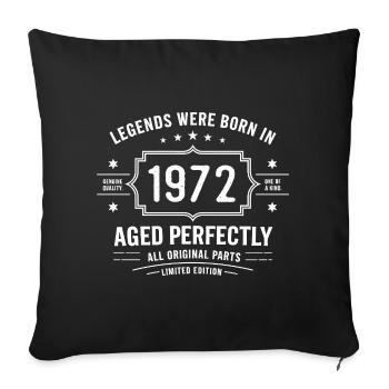 Millésime original de 1972 | Cadeau d’anniversaire 1972 - Housse de coussin décorative 45 x 45 cm - noir - Devant