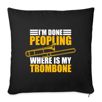 Terminé en trombone, tromboniste - Housse de coussin décorative 45 x 45 cm - noir - Devant