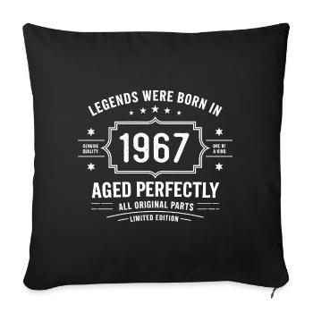 Original 1967 Vintage | Birthday Gift 1967 - Sofa pillowcase 17,3'' x 17,3'' (45 x 45 cm) - black - Front
