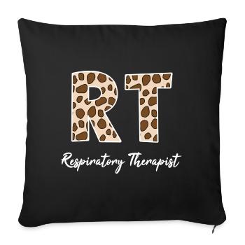 Respiratory Therapy Nurse Leopard Print - Sofa pillowcase 17,3'' x 17,3'' (45 x 45 cm) - black - Front