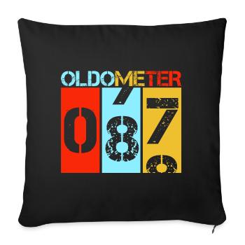 Oldometer 87 Retro Vintage 87th Birthday - Sofa pillowcase 17,3'' x 17,3'' (45 x 45 cm) - black - Front