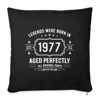 Original 1977 Vintage | Birthday Gift 1977 - Sofa pillowcase 17,3'' x 17,3'' (45 x 45 cm) - black - Front