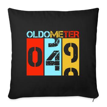 Oldometer 50th Birthday Funny Retro Odometer - Sofa pillowcase 17,3'' x 17,3'' (45 x 45 cm) - black - Front