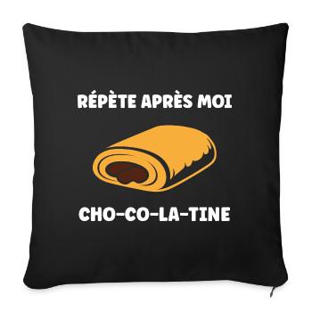 chocolatine - Sofa pillowcase 17,3'' x 17,3'' (45 x 45 cm) - black - Front