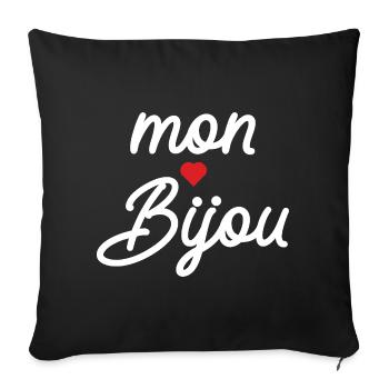 Mon Bijou Coeur Script - Housse de coussin décorative 45 x 45 cm - noir - Devant