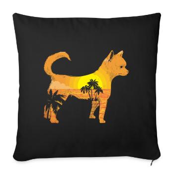 Chihuahua Chihuahueño Sunset Beach - Sofakissenbezug 45 x 45 cm - Schwarz - Vorne