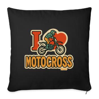 J’adore le motocross - Housse de coussin décorative 45 x 45 cm - noir - Devant