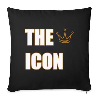 THE ICON – Bold Legendary Statement Design - Sofakissenbezug 45 x 45 cm - Schwarz - Vorne