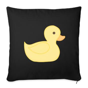 Gelbe Gummiente Cartoon Stil - Sofakissenbezug 45 x 45 cm - Schwarz - Vorne