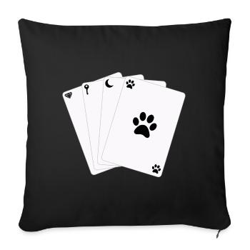 Cards Card Game Game of Life Symbols - Sofa pillowcase 17,3'' x 17,3'' (45 x 45 cm) - black - Front