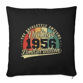 Vintage 1956 Vinatge Retro Birthday Gift - Sofa pillowcase 17,3'' x 17,3'' (45 x 45 cm) - black - Front