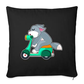 Trottinette pour chat - Housse de coussin décorative 45 x 45 cm - noir - Devant