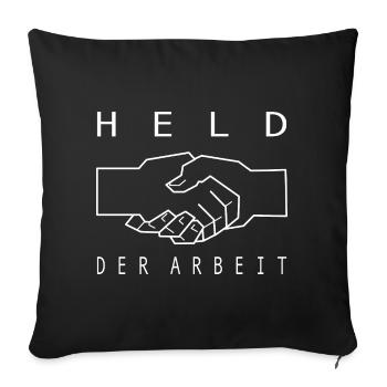 DDR Held der Arbeit - Sofakissenbezug 45 x 45 cm - Schwarz - Vorne
