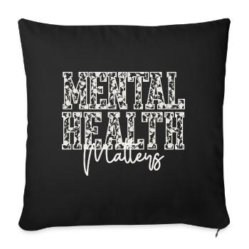 Mental Health Matters Floral Shirt – Mental Health - Sofa pillowcase 17,3'' x 17,3'' (45 x 45 cm) - black - Front