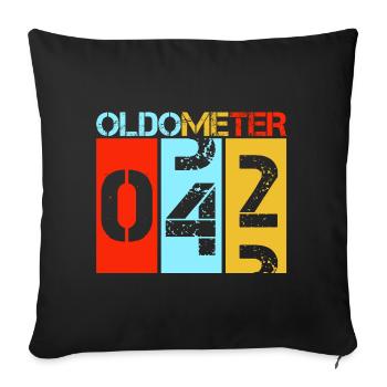 Oldometer 42 Retro Vintage 42nd Birthday Design - Sofa pillowcase 17,3'' x 17,3'' (45 x 45 cm) - black - Front
