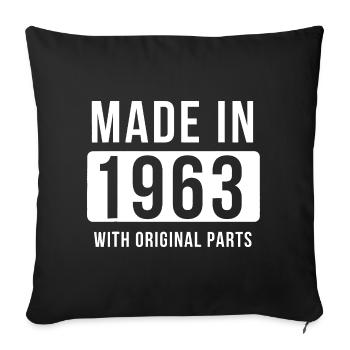 Made in 1963 Vintage Parts - Sofa pillowcase 17,3'' x 17,3'' (45 x 45 cm) - black - Front