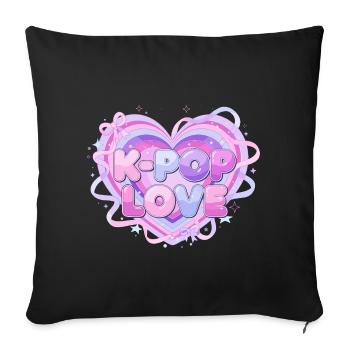 K-Pop Love Heart Pastel - Housse de coussin décorative 45 x 45 cm - noir - Devant