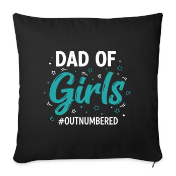 Papa fille dit Papa des filles - Housse de coussin décorative 45 x 45 cm - noir - Devant