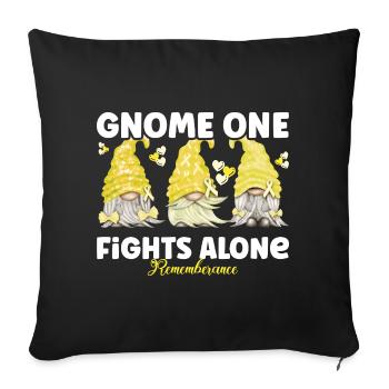 Gnome Un combat seul Mémoire Jaune - Housse de coussin décorative 45 x 45 cm - noir - Devant