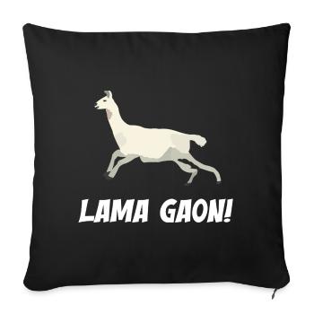 Lama Gaon - Housse de coussin décorative 45 x 45 cm - noir - Devant