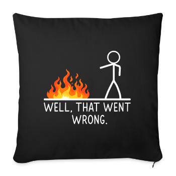 Well That Went Wrong Stick Figure Humor Jokes - Sofa pillowcase 17,3'' x 17,3'' (45 x 45 cm) - black - Front