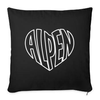 Alps Heart - Sofa pillowcase 17,3'' x 17,3'' (45 x 45 cm) - black - Front