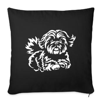 Shih-Tzu « Édition Noire » - Housse de coussin décorative 45 x 45 cm - noir - Devant