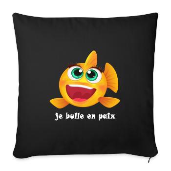 Poisson fun femme - Housse de coussin décorative 45 x 45 cm - noir - Devant