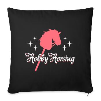 Montage amateur | Équitation | Sports | Don - Housse de coussin décorative 45 x 45 cm - noir - Devant