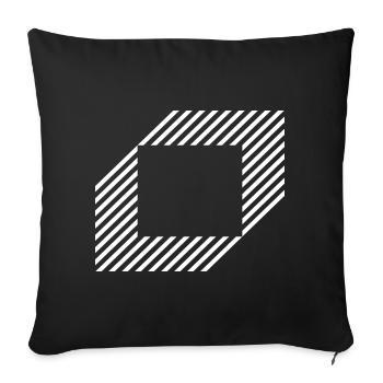 Geometric Square out of lines - Sofa pillowcase 17,3'' x 17,3'' (45 x 45 cm) - black - Front