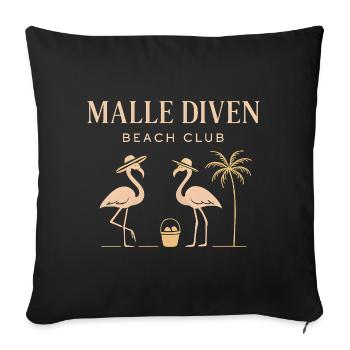 Malle Diven Beach Club Flamingo Mallorca Party - Sofa pillowcase 17,3'' x 17,3'' (45 x 45 cm) - black - Front