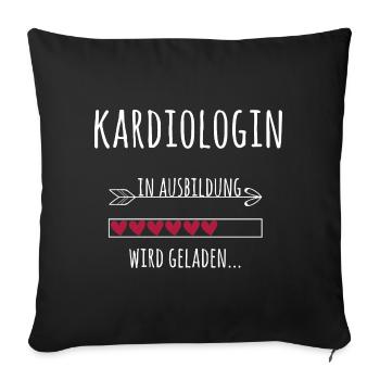 Kardiologin Ausbildung Medizinstudium Ärztin - Sofakissenbezug 45 x 45 cm - Schwarz - Vorne