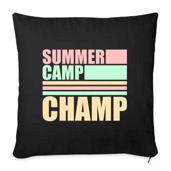 Summer Camp Champ Fun Kids Outdoor Adventure - Sofa pillowcase 17,3'' x 17,3'' (45 x 45 cm) - black - Front