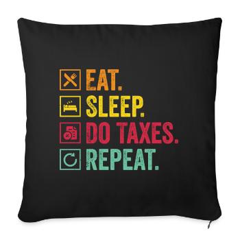Eat Sleep Control Repeat - Sofa pillowcase 17,3'' x 17,3'' (45 x 45 cm) - black - Front