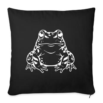 Weißer Frosch Geschenk - Sofakissenbezug 45 x 45 cm - Schwarz - Vorne