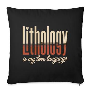 Littérologie : Typographie du langage de l’amour - Housse de coussin décorative 45 x 45 cm - noir - Devant