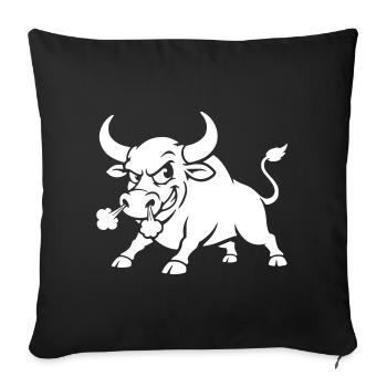Angry bull funny angry - Sofa pillowcase 17,3'' x 17,3'' (45 x 45 cm) - black - Front