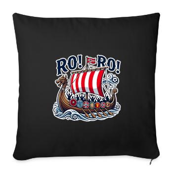 Ro Ro Norway Viking Ship Football Norwegian Fan - Sofakissenbezug 45 x 45 cm - Schwarz - Vorne