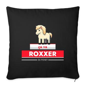 Ça va roxxer du poney - Housse de coussin décorative 45 x 45 cm - noir - Devant